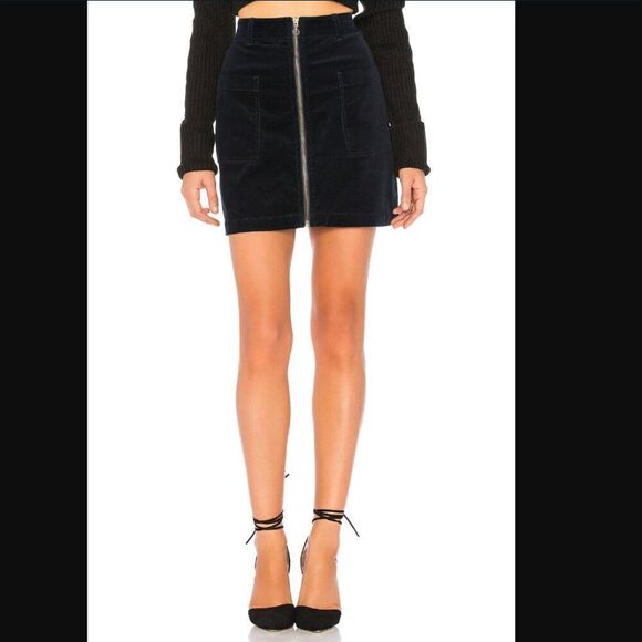 NWT Revolve x 1.State Patch Pocket Corduroy Mini Skirt in Classic Navy | size 2 - Picture 1 of 12